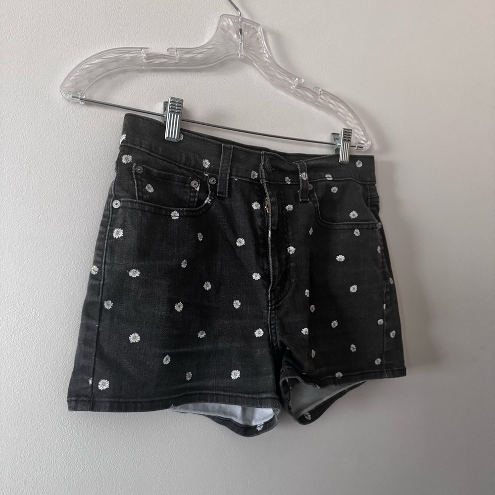 Levi’s High Rise Black Floral Women's Denim Shorts